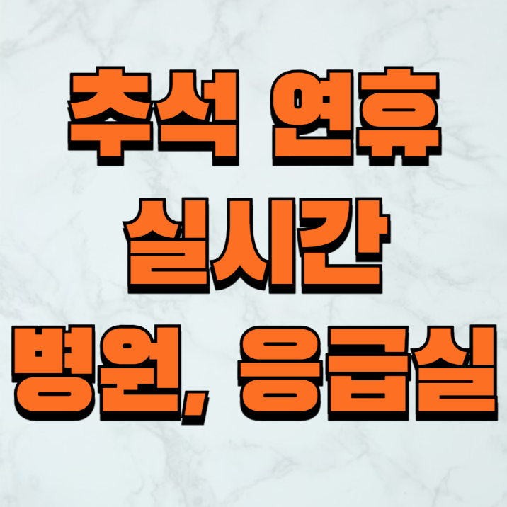 추석 연휴 응급실 병원 약국 가까운위치 실시간정보