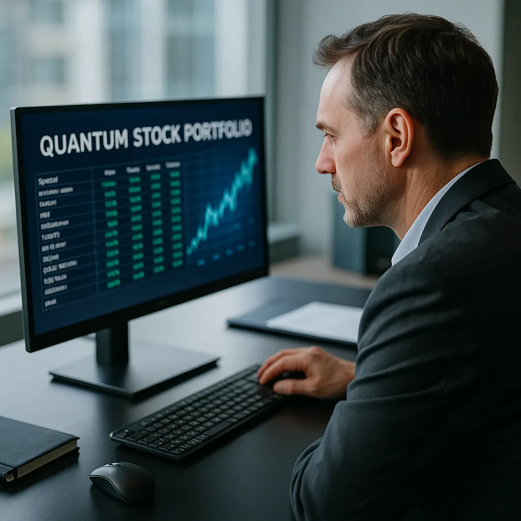 양자 주식 포트폴리오를 분석하는 투자자