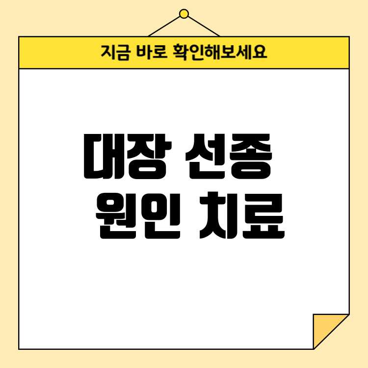 대장 선종이란 종류 원인 치료법