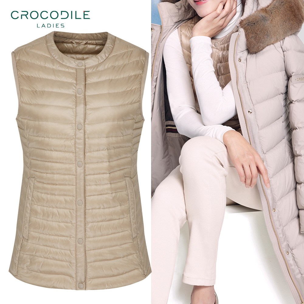 크로커다일레이디 TAG가 139 800원 비비드 라운드넥 경량 패딩 조끼