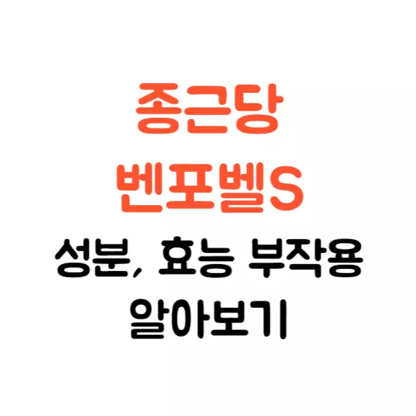 벤포벨S 가격 성분 효능 부작용 총정리
