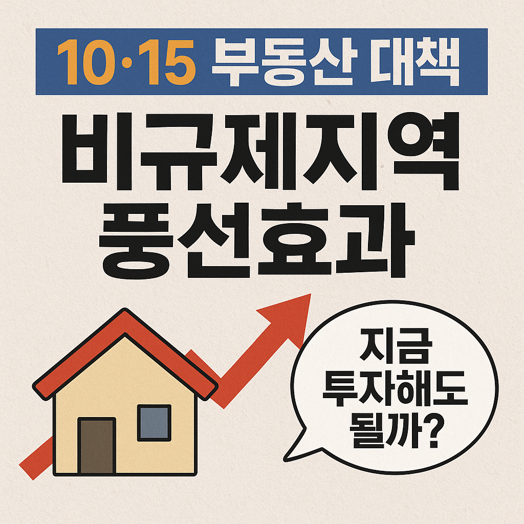 10·15 부동산 대책 이후, 비규제지역 풍선효과 현실화 – 지금 투자해도 될까?
ChatGPT의 말:
부동산대책,비규제지역,풍선효과,부동산시장전망,부동산투자,주택거래량,부동산규제,대출규제,2025부동산,정부정책