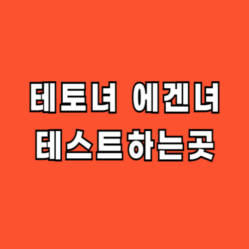 에겐녀 테토녀 검사 테스트