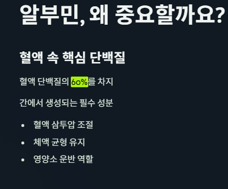알부민 중요