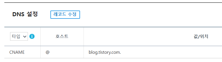 가비아 도메인 설정 변경