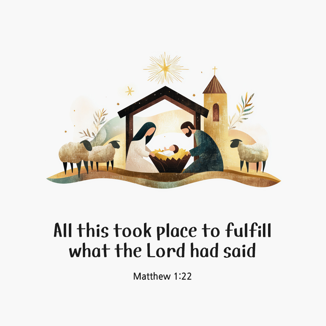 All this took place to fulfill what the Lord had said. (Matthew 1:22) by pieonane Daily Bible quote image