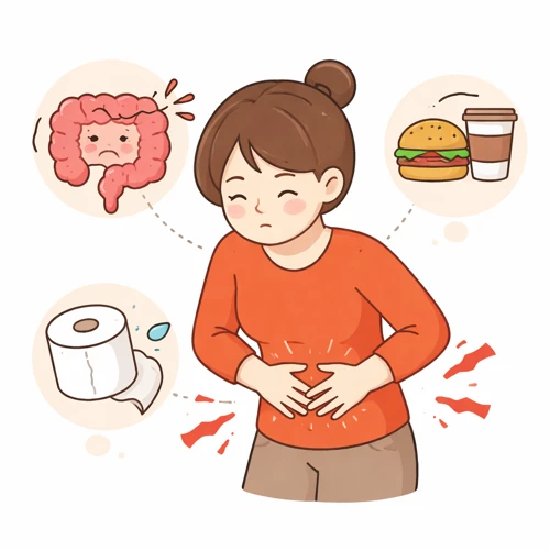 설사와 복통을 상징한 이미지