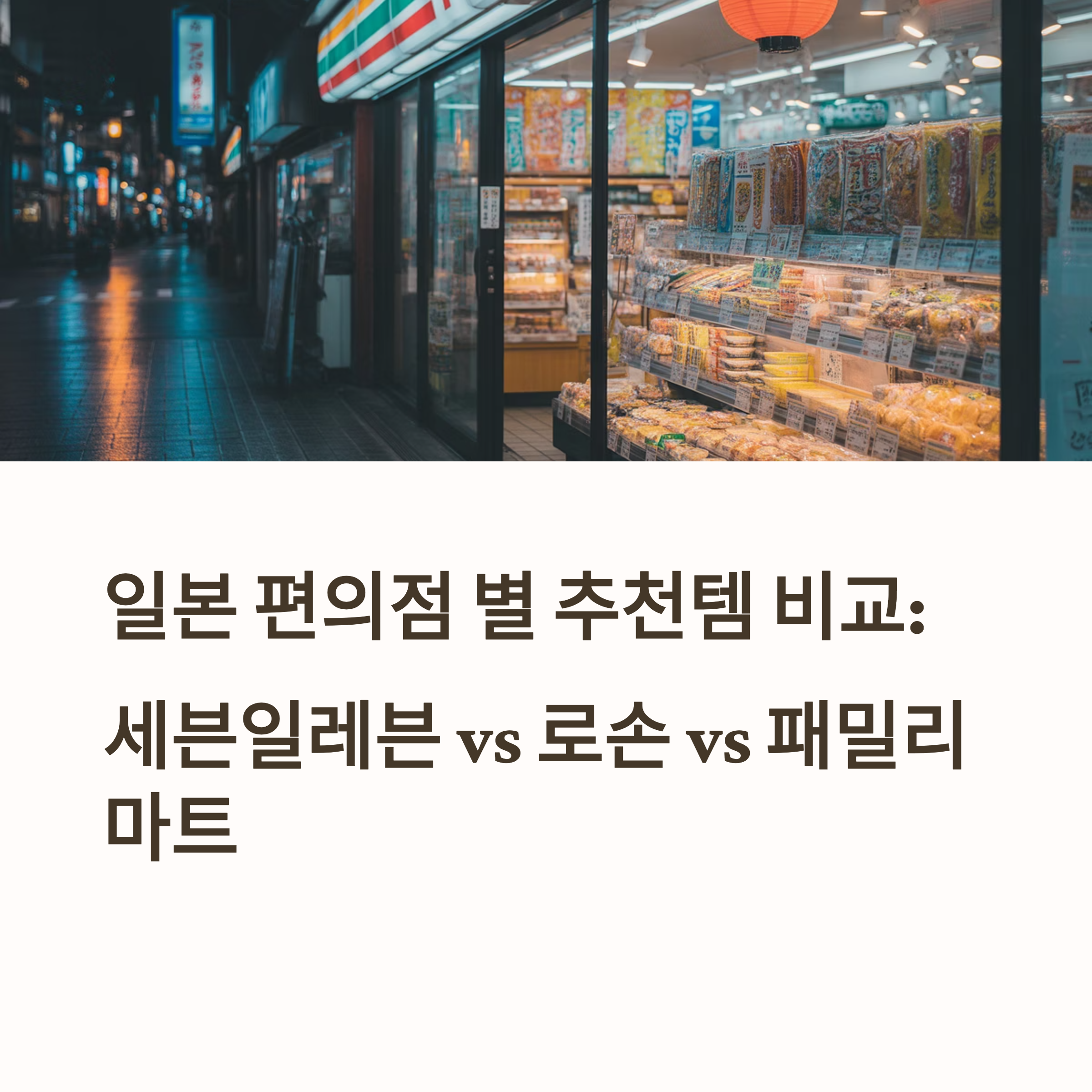 일본 편의점 별 추천템 비교: 세븐일레븐 vs 로손 vs 패밀리마트