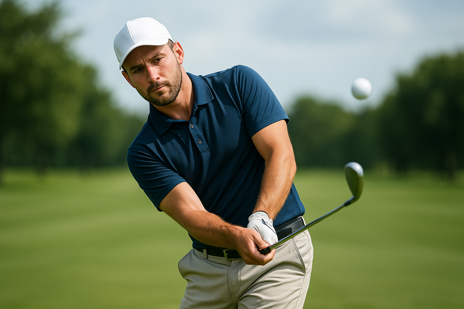 아이언 탑볼 치는 모습