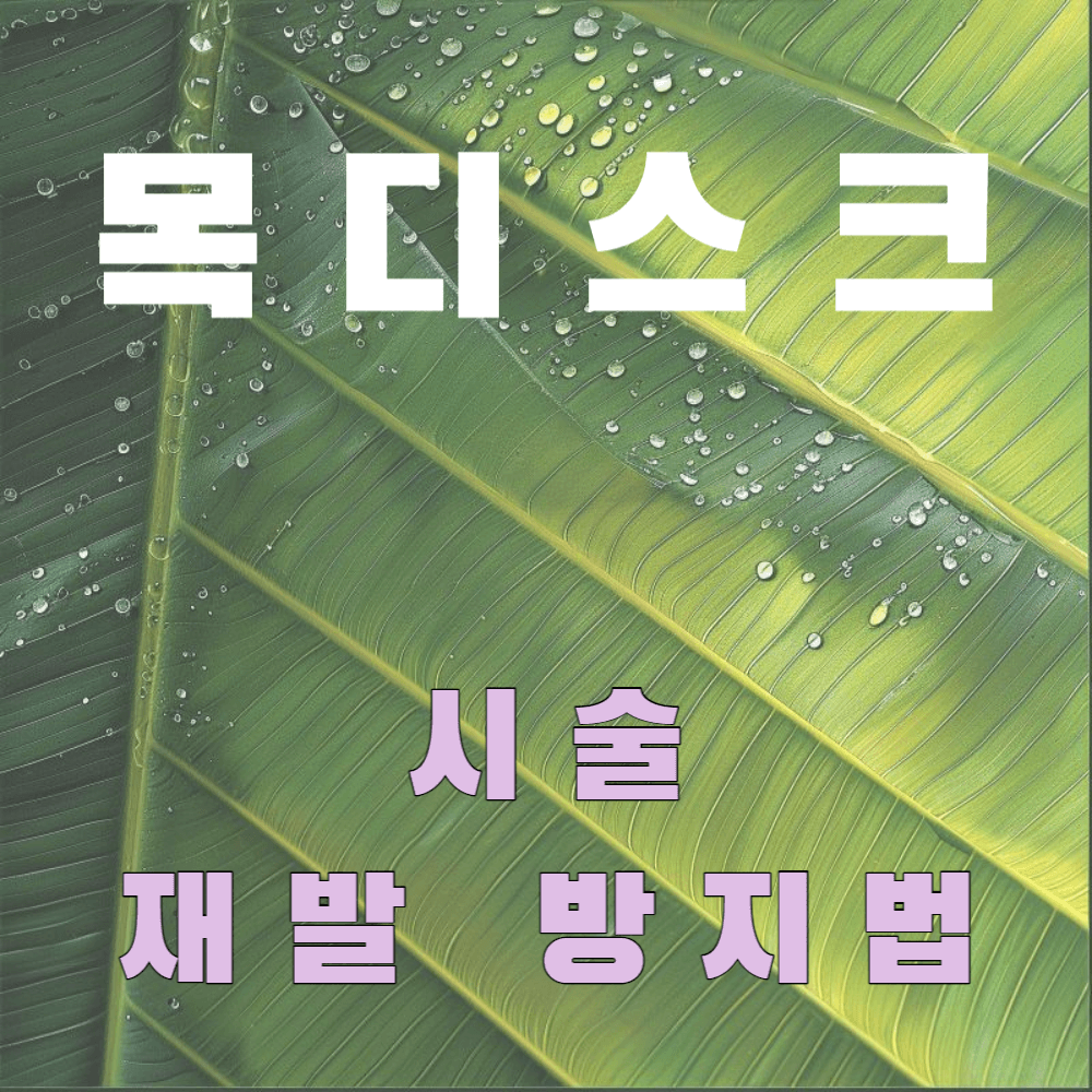 목디스크 시술과 재발 방지하는법