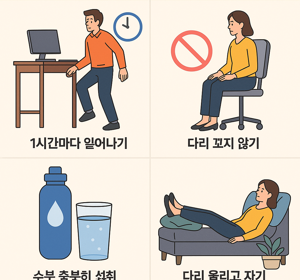앉아서 오래 일하는 사람을 위한 혈액순환 팁