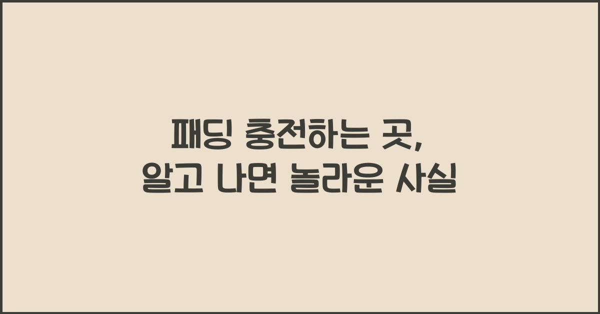 패딩 충전하는 곳