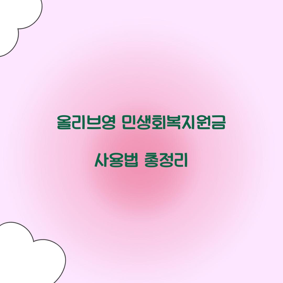 올리브영 민생회복지원금