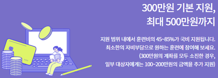 국민내일배움카드-지원비-표