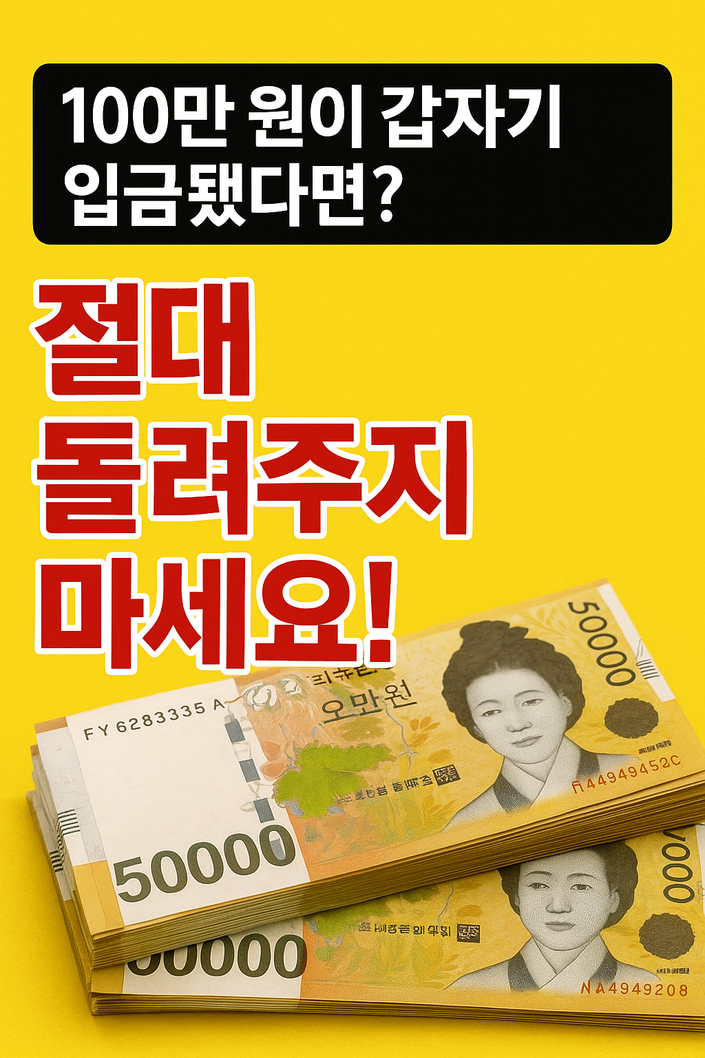 100만 원이 갑자기 입금됐다면? 절대 돌려주지 마세요!