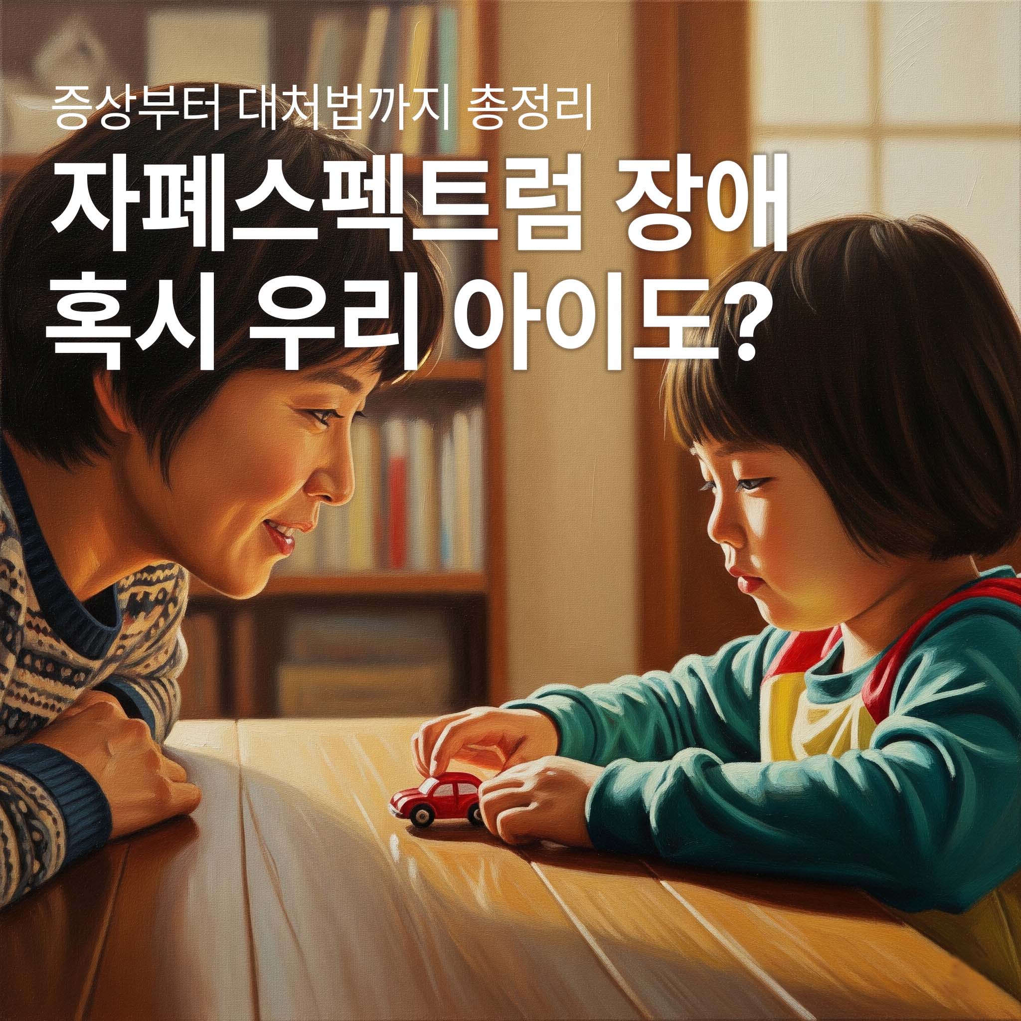 자폐스팩트럼아동이 엄마와 마주보고 자신만의 세상속에서 놀고 있다 엄마와 눈맞춤이 되지 않는 사진