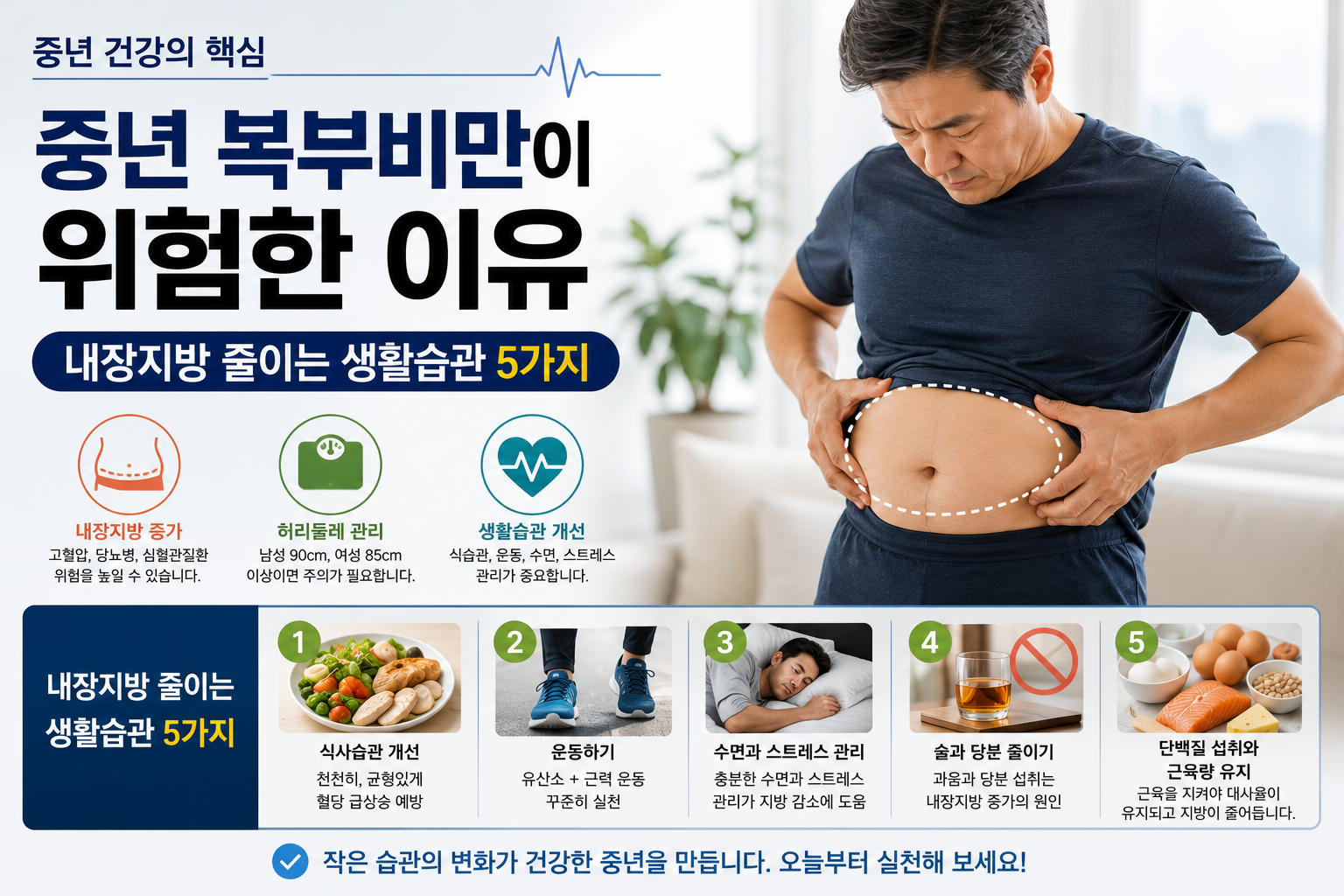 중년 복부비만 예방습관
