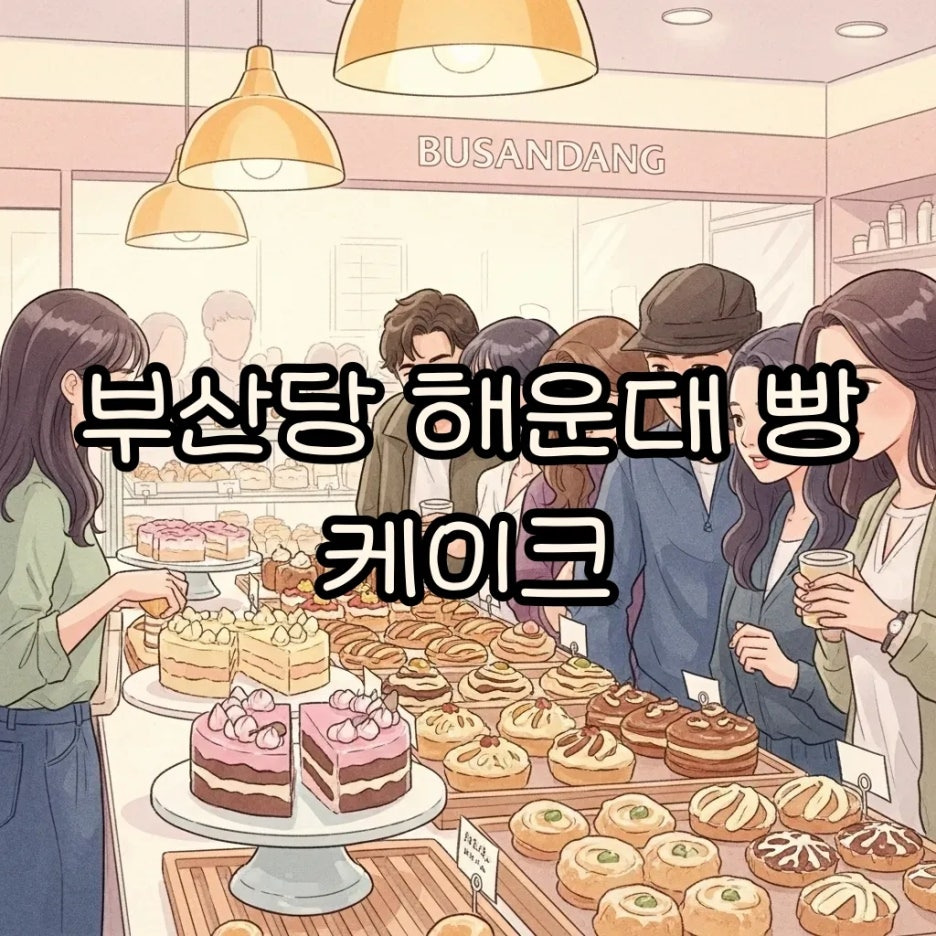 활기찬 부산당 해운대 빵집 풍경