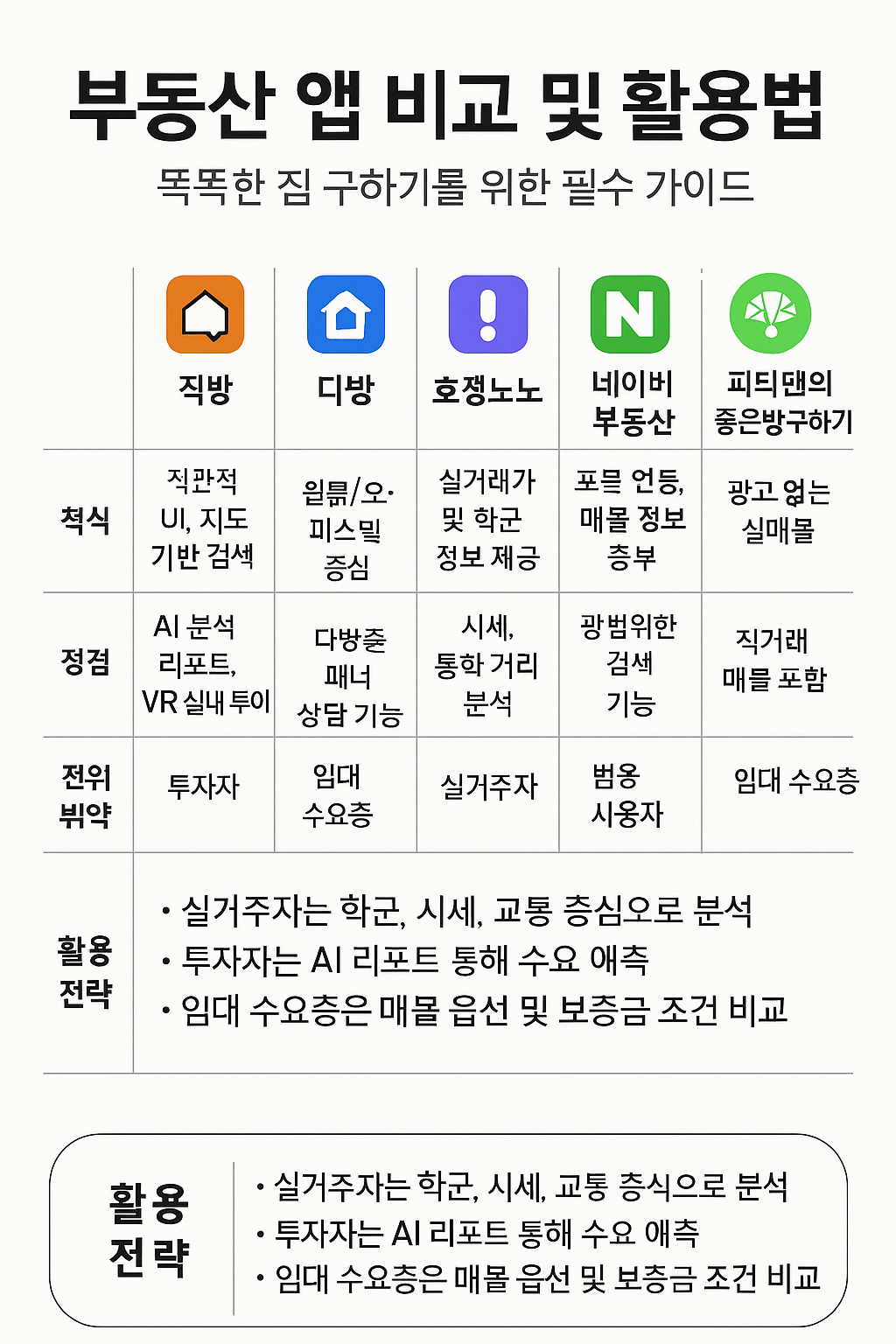 부동산 앱 비교 및 활용법, 똑똑한 집 구하기를 위한 필수 가이드