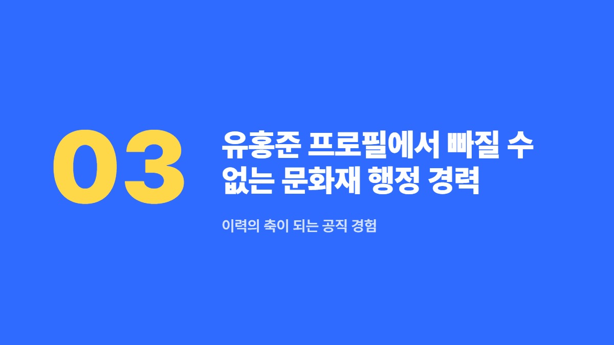 유홍준 프로필에서 빠질 수 없는 문화재 행정 경력 &mdash; 이력의 축이 되는 공직 경험
