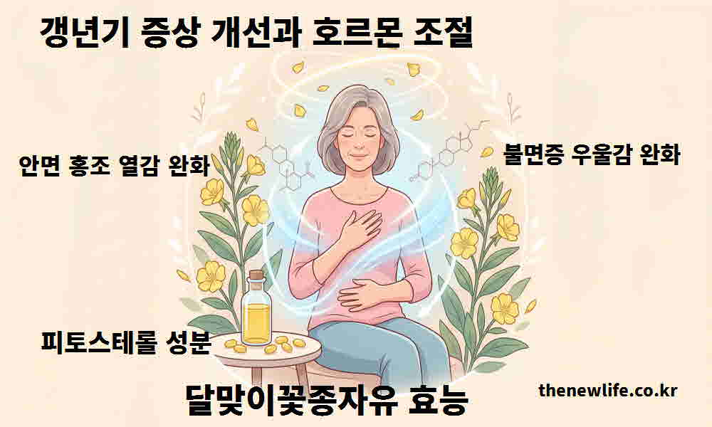 달맞이꽃종자유 효능 갱년기 증상 개선 호르몬 조절