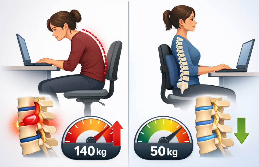 잘못된 자세가 허리를 망친다 : 디스크 예방을 위한 필수 자세 교정법