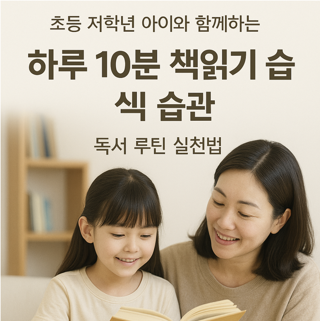 초등 저학년 아이와 함께하는 하루 10분 책읽기 습관 &ndash; 독서 루틴 실천법-제작이미지