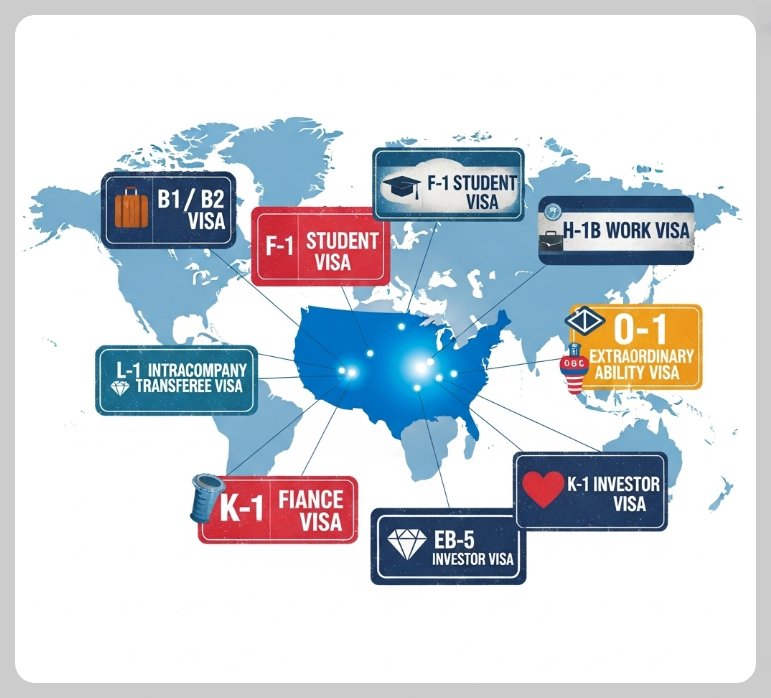 미국 비자 종류: 비이민,이민,취업비자까지 한눈에