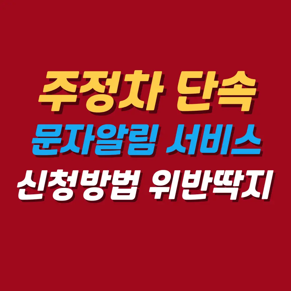 주정차단속문자알림서비스