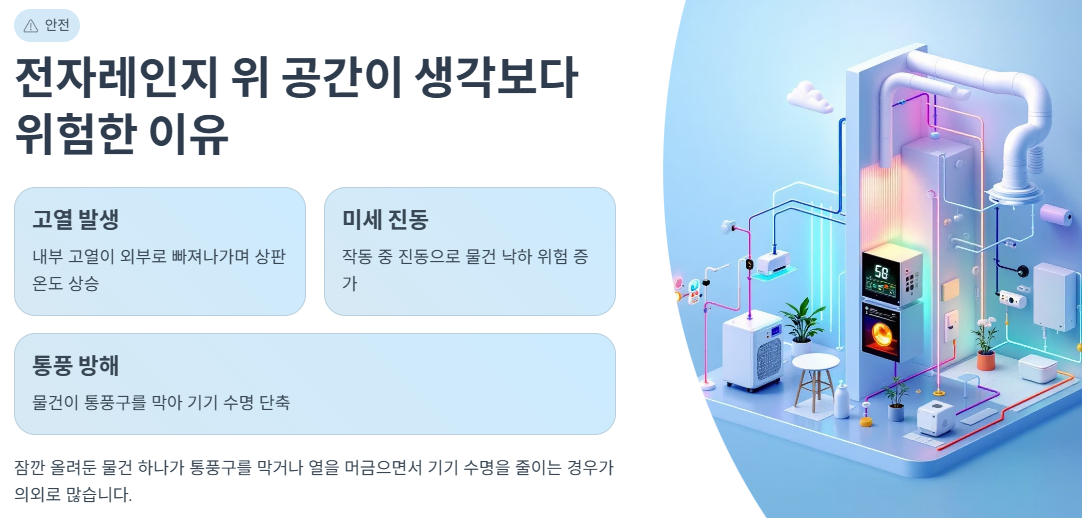 전자레인지 위 공간이 생각보다 위험한 이유