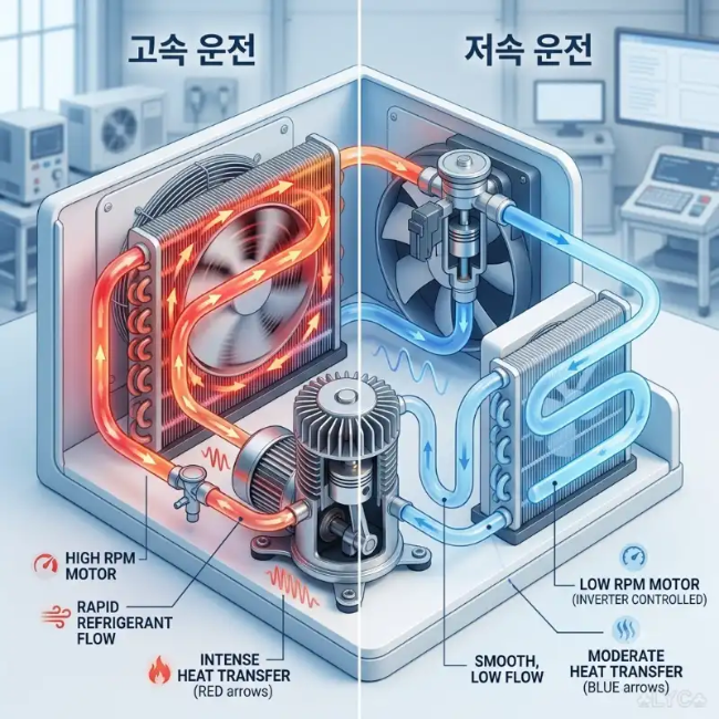 실외기 압축기 회전속도 변화