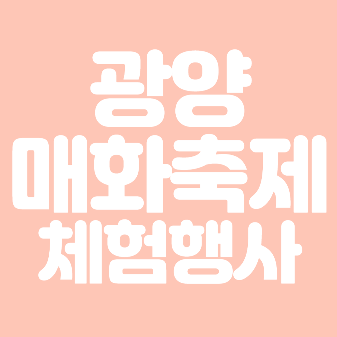 23회 광양매화축제 행사일정 체험행사 주차