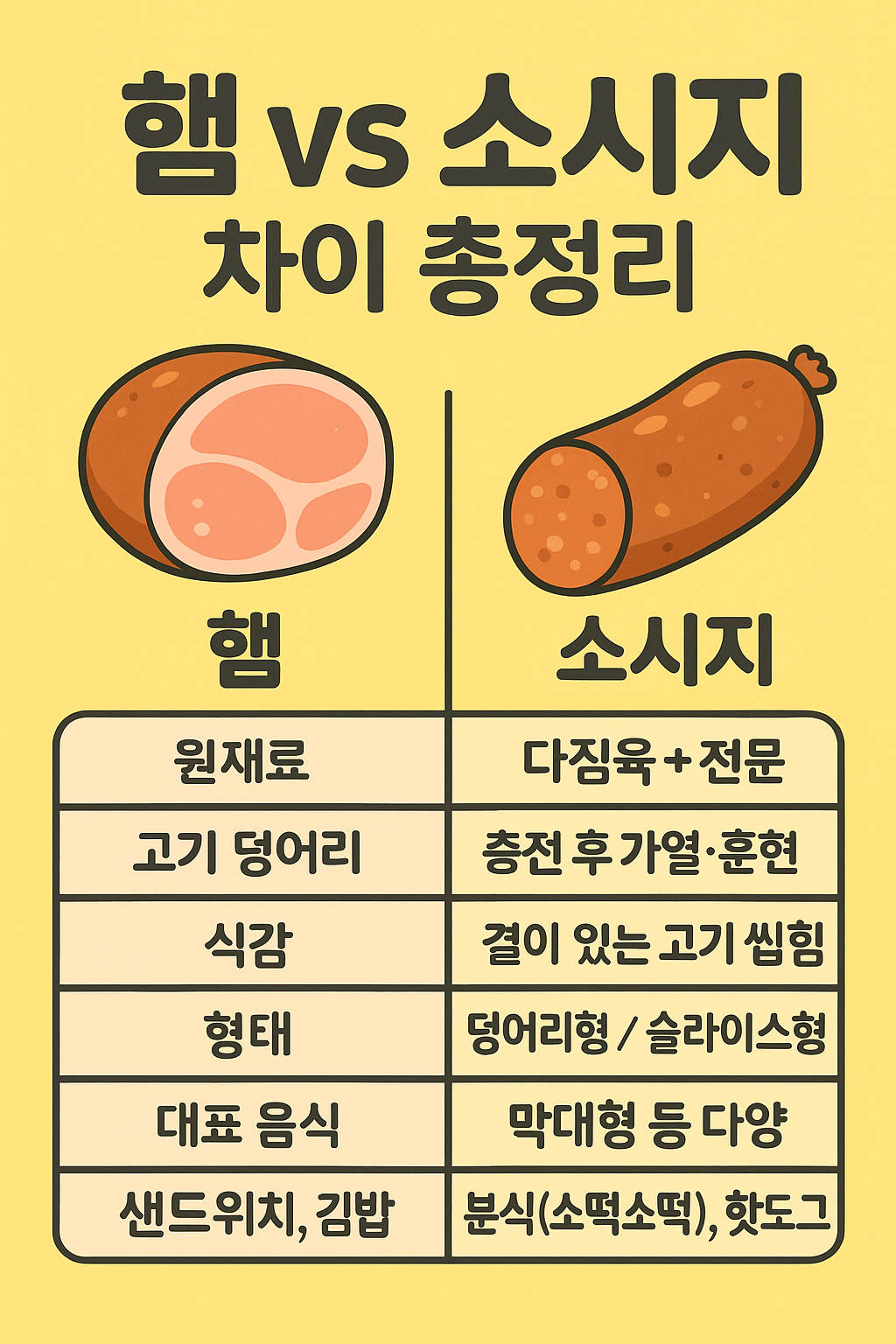 햄 VS 소시지 총정리 팁