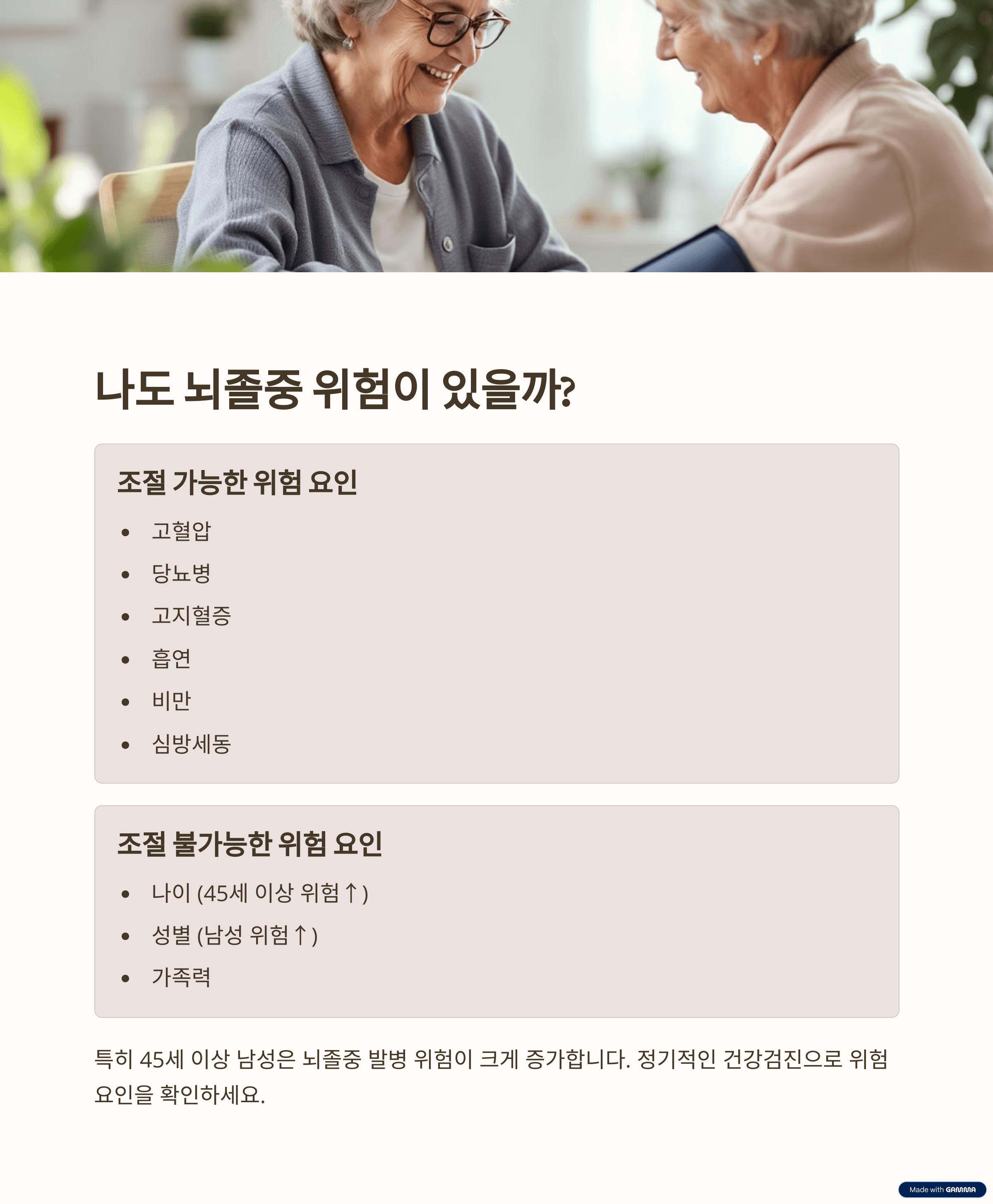 뇌졸중의 위험 요인