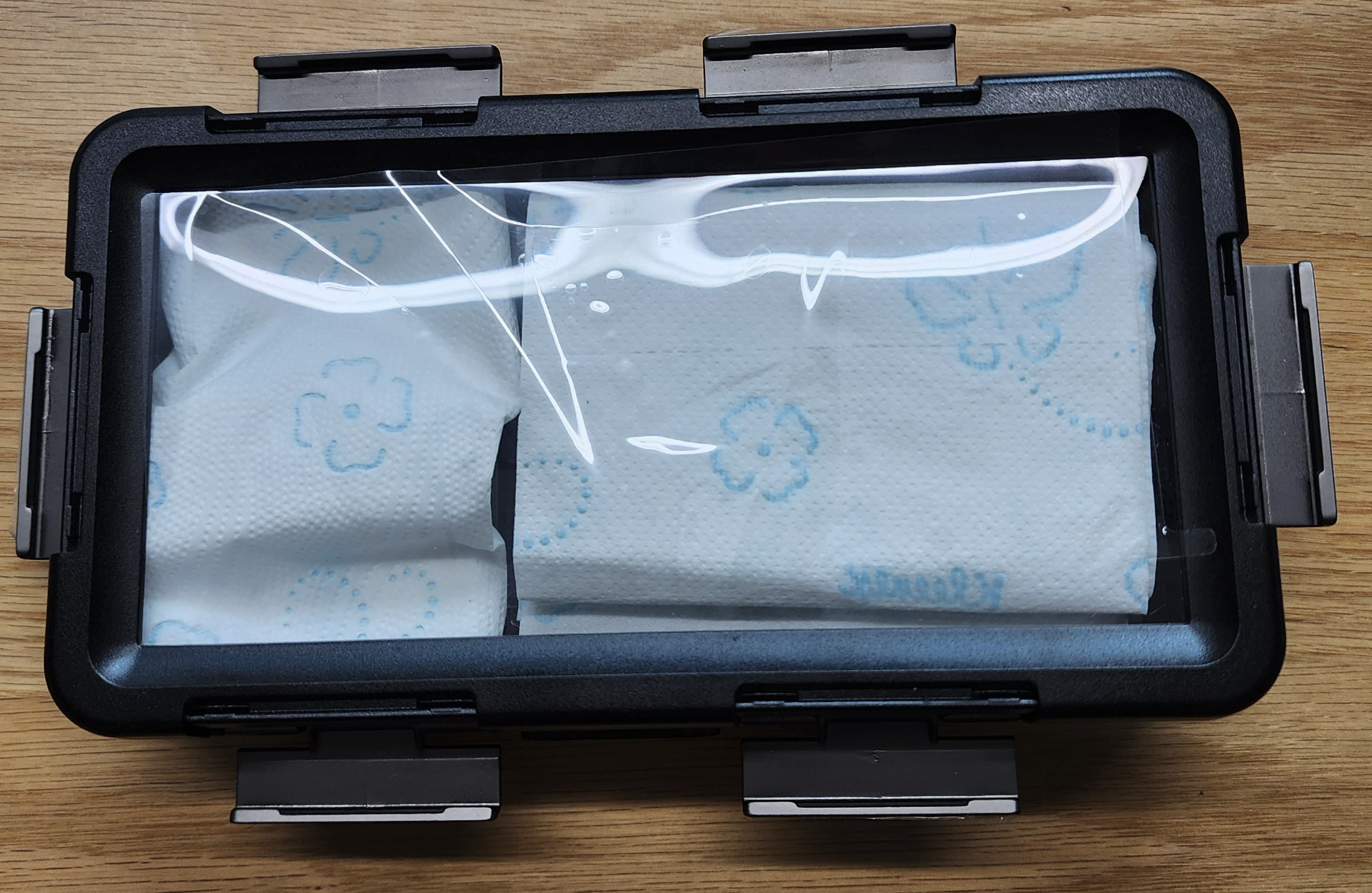 방수케이스방수테스트 휴지삽입락