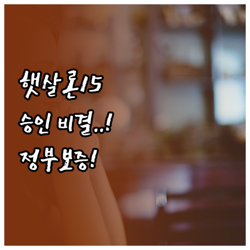 정부 보증 신한은행 햇살론15 신청 ..