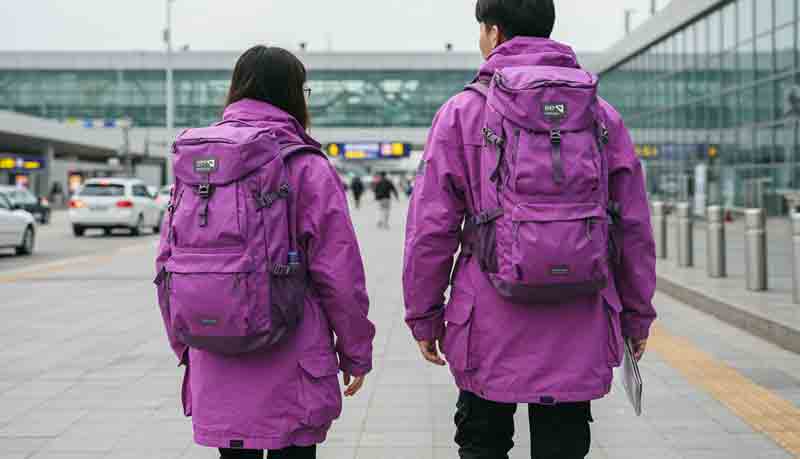 배낭을 메고 자유여행을 떠나는 젊은이들 사진