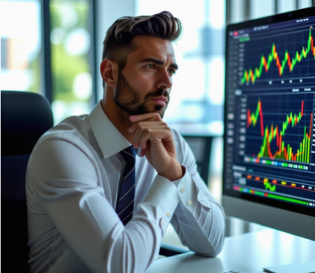 차트를 확인하는 남자