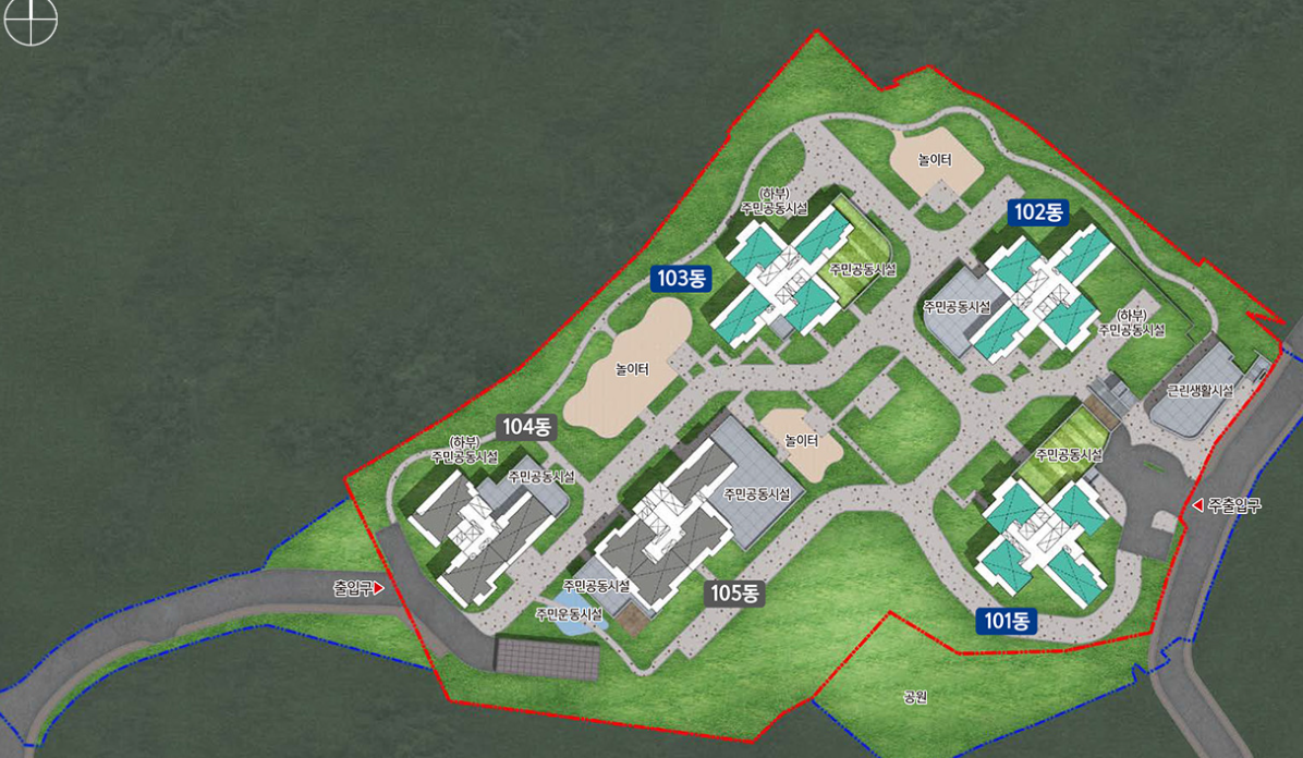 동작구 수방사 단지 배치도