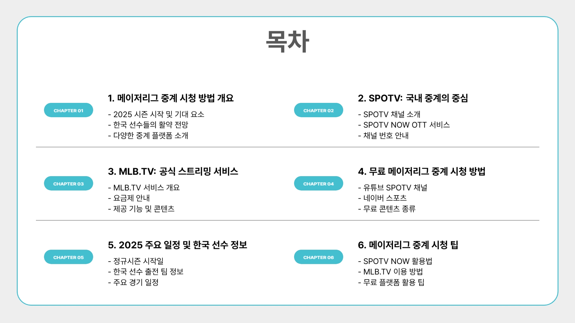 2025 메이저리그 중계 완벽 가이드 어디서, 어떻게 시청할까
