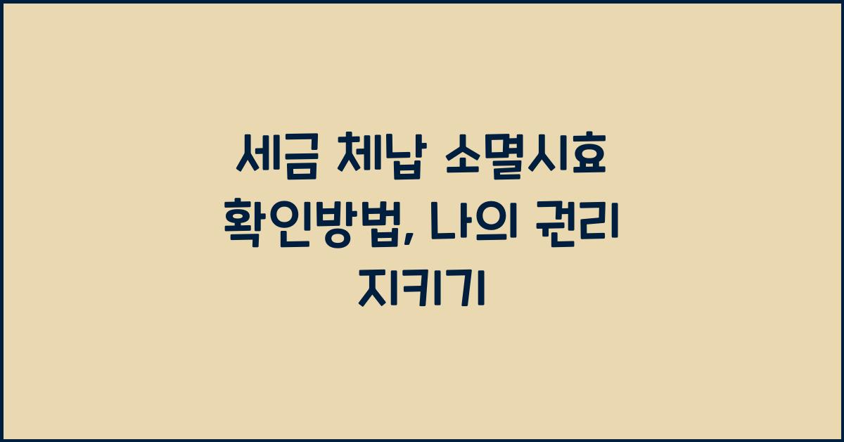 세금 체납 소멸시효 확인방법