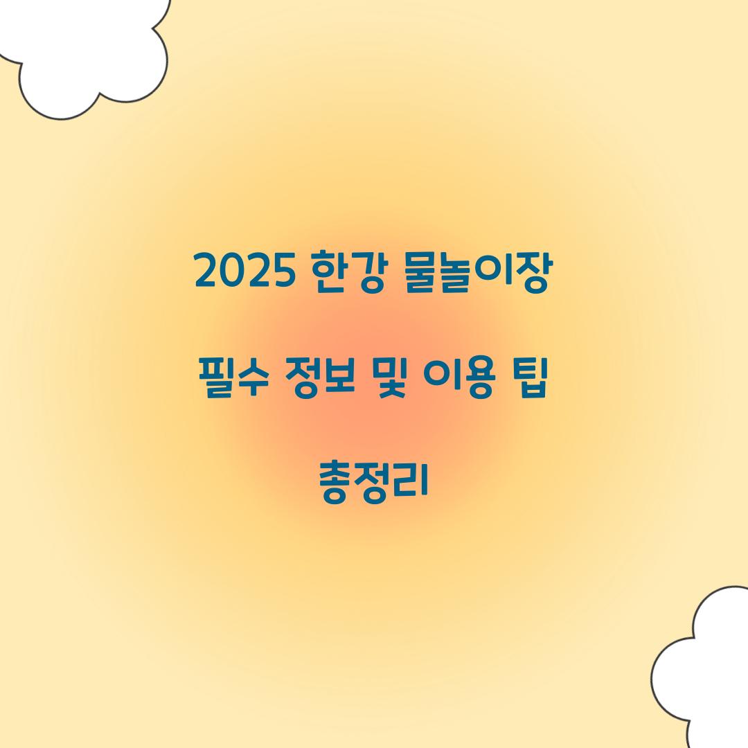 2025 한강 물놀이장