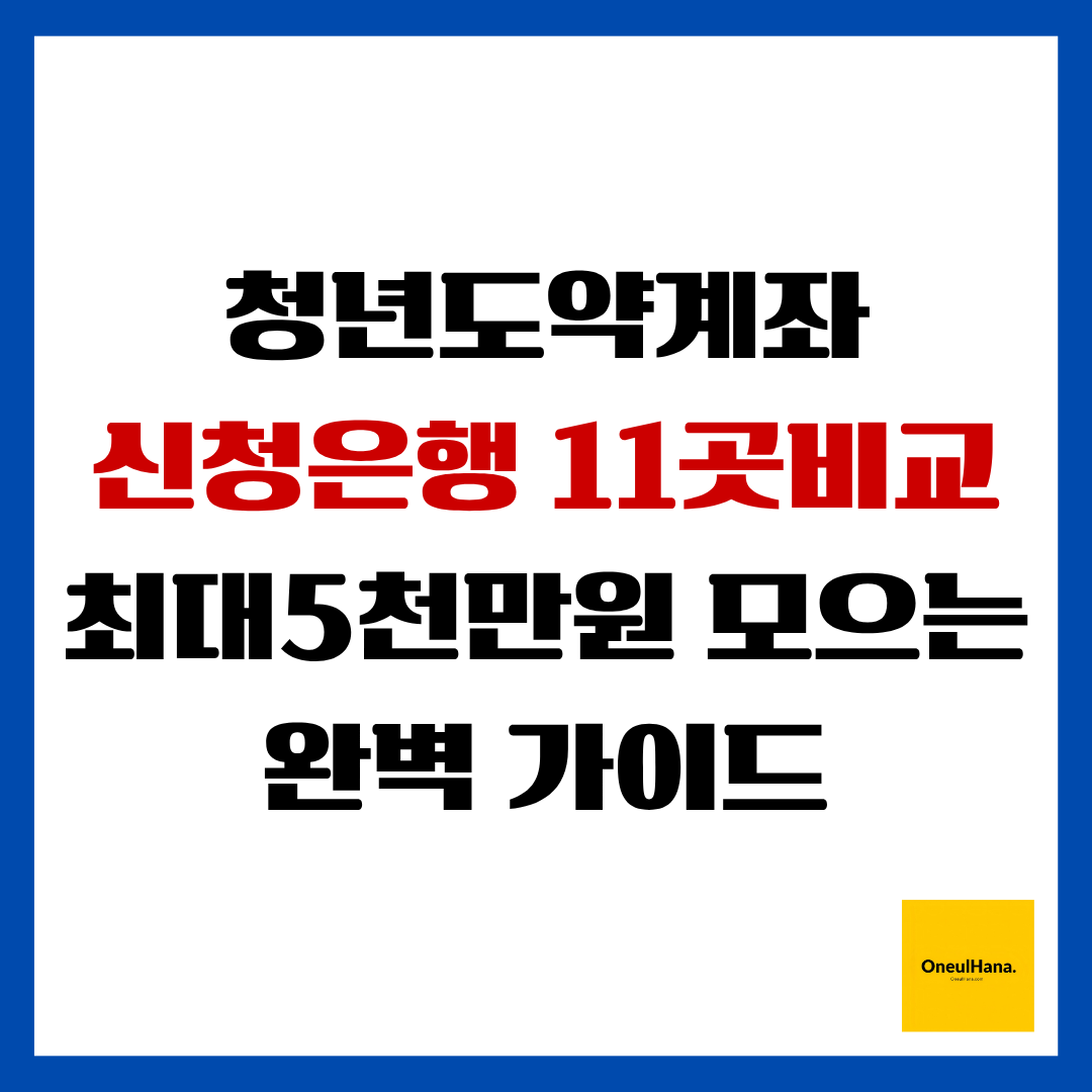 청년도약계좌 신청은행11곳비교
