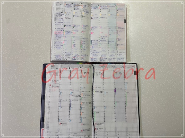 2022 다이어리 2021 다이어리와 비교