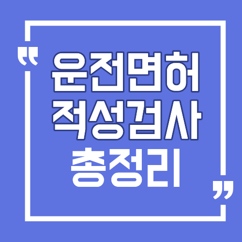 운전면허 적성검사 총정리
