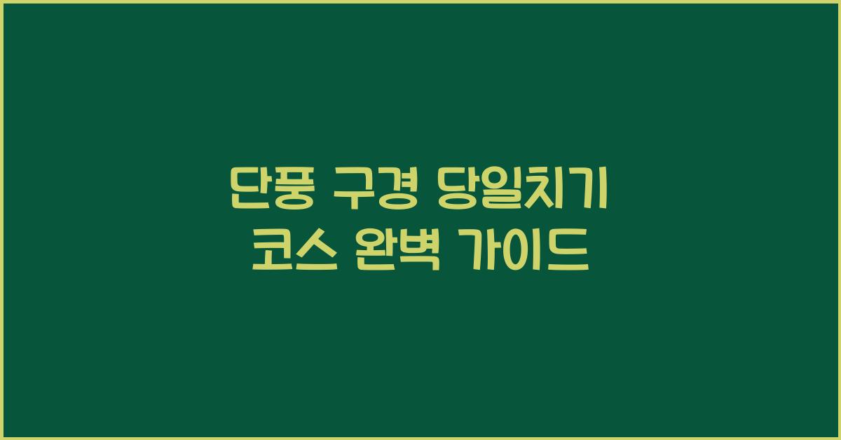 단풍 구경 당일치기 코스