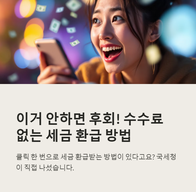 이거 안하면 후회. 수수료없이 세금 환급받는 방법이 있다고해요.
