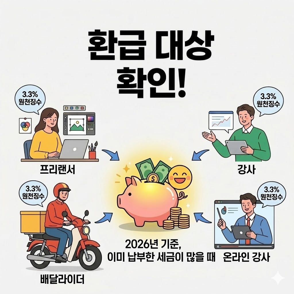 종합소득세 환급 대상 프리랜서 사업소득 원천징수 확인