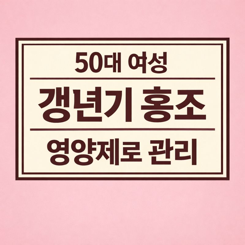 갱년기 홍조 영양제