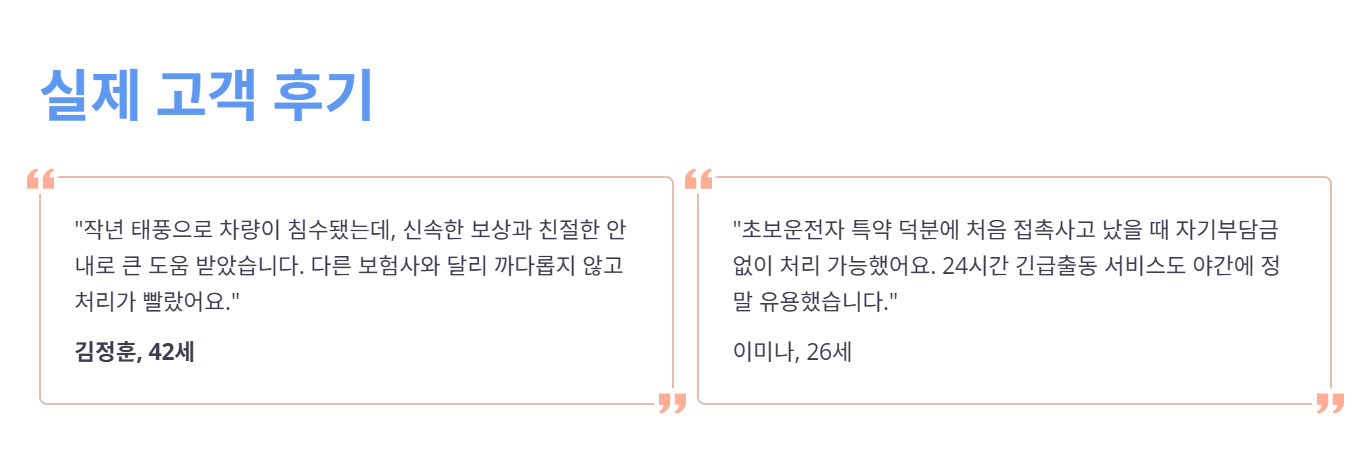 케이비자동차보험 사용 후기